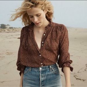 Doen Rose Top in Rust Ditsy Floral